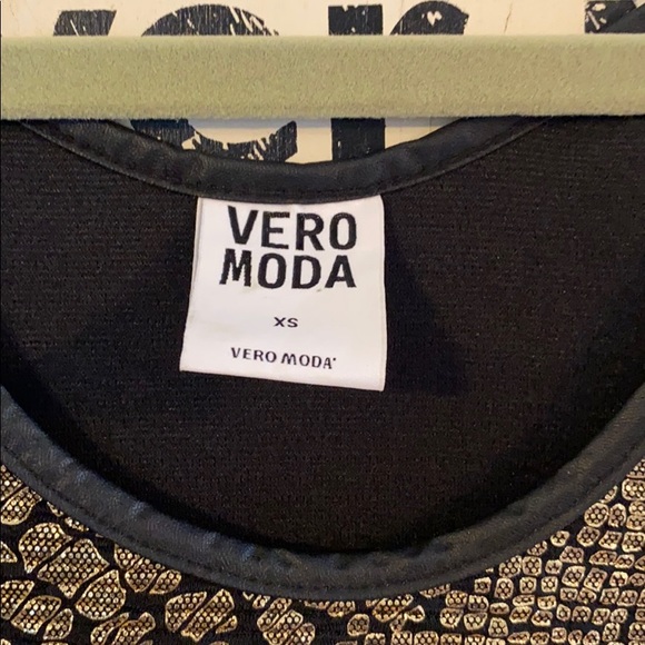 Vera Moda Gold Shimmer Holiday Dress - Picture 2 of 7